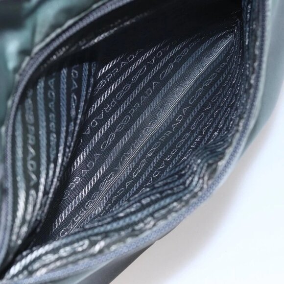 PRADA Tote Bag Nylon Khaki Silver Auth 146817 - Picture 12 of 16